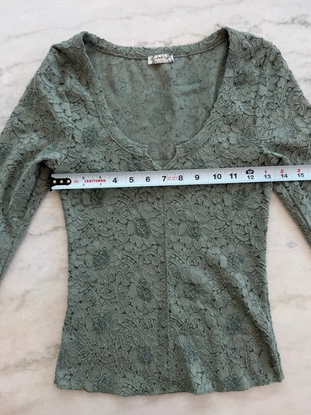 Free People Cloud Ride Notch Long Sleeve Ribbed Top Fitted Women Size XS